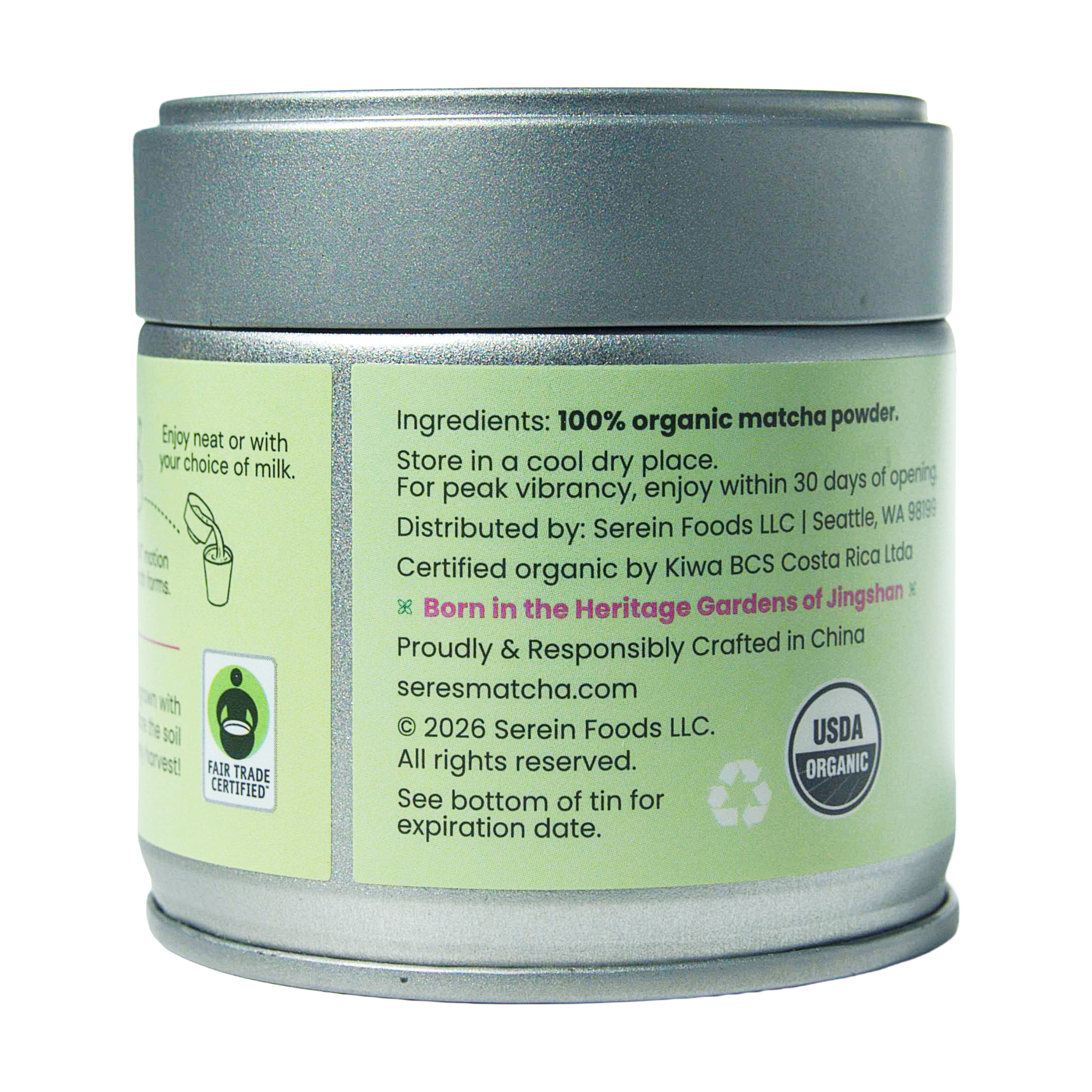 Seres Matcha Organic Ceremonial Grade 30g Tin